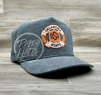 Retro Oklahoma State / Osu Cowboys On Stonewashed Charcoal Rope Hat Ready To Go