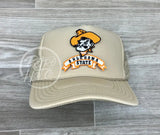 Retro Oklahoma State / Pistol Pete Osu Cowboys On Beige Meshback Trucker Hat Ready To Go