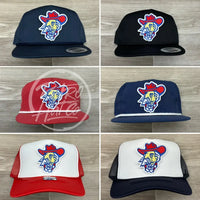 Retro Ole Miss Colonel Reb On Black Classic Rope Hat Ready To Go