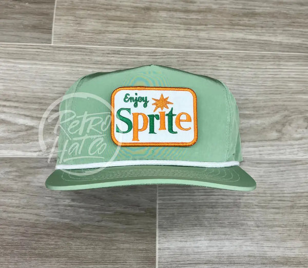 Retro Sprite Patch On Green Poly Rope Hat Ready To Go