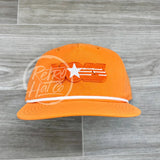 Retro Tennessee Vols Patch On Rope Hat Bright Orange W/White Ready To Go