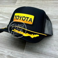 Retro Toyota Patch On Black Trucker Hat W/Scrambled Eggs Ready To Go