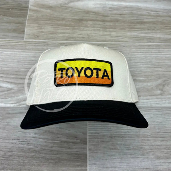 Retro Toyota Patch On Natural/Black Hat Ready To Go