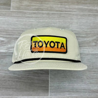 Retro Toyota Patch On Rope Hat Beige Ready To Go