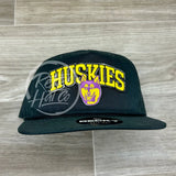 Retro Washington Huskies Patch On Rope Hat Solid Charcoal Black Ready To Go