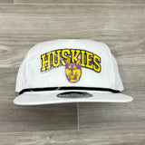 Retro Washington Huskies Patch On Rope Hat White W/Black Ready To Go