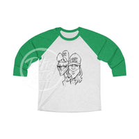 Rhc Caricature Raglan Baseball Tee Envy / Heather White Xs Long - Sleeve