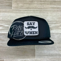 Say When Tombstone / Doc Holiday Patch On Classic Rope Hat Black Ready To Go
