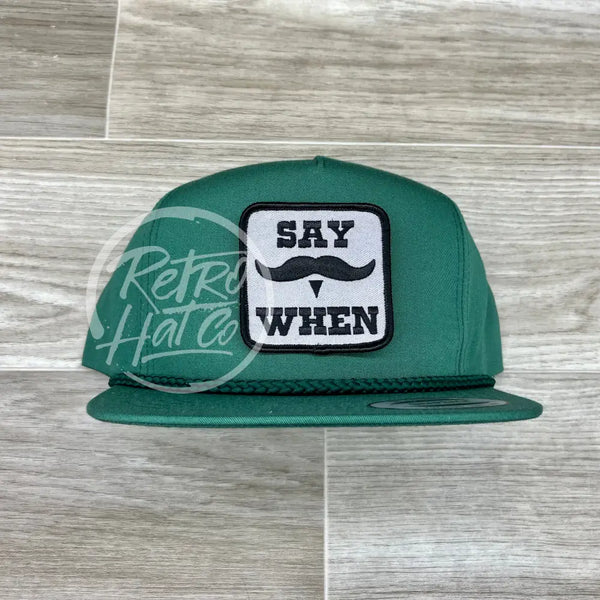 Say When Tombstone / Doc Holiday Patch On Classic Rope Hat Green Ready To Go