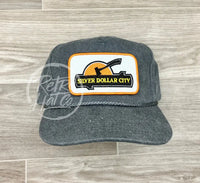 Silver Dollar City Patch On Stonewashed Rope Hat With Snapback Charcoal Ready To Go