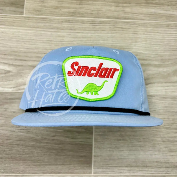 Sinclair Gas Patch On Baby Blue Retro Hat W/Black Rope Ready To Go