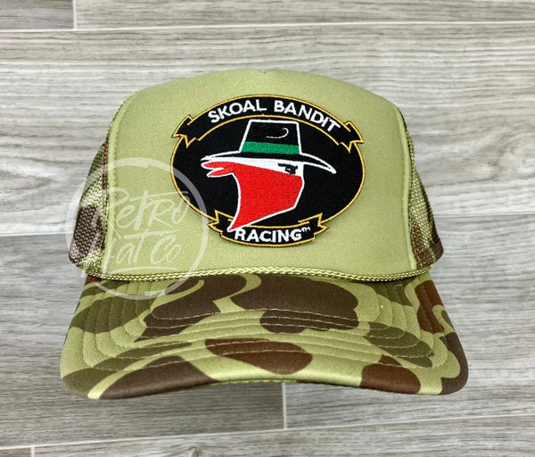 Skoal Bandit Racing On Solid Front Camo Trucker Hat Ready To Go