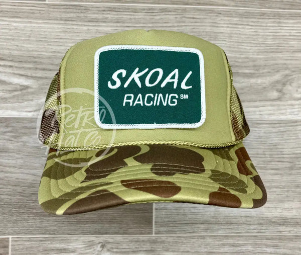 Skoal Racing (Green) On Solid Front Camo Trucker Hat Ready To Go