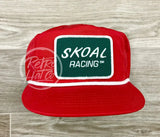 Skoal Racing (Rectangle) On Retro Poly Rope Hat Red Ready To Go