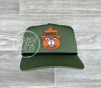 Smokey The Bear On Olive Retro Rope Hat W/Black Ready To Go