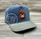 Smokey The Bear On Stonewashed Two-Tone Retro Rope Hat Charcoal / Sand Ready To Go