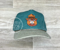 Smokey The Bear On Stonewashed Two-Tone Retro Rope Hat Teal / Sand Ready To Go