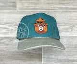 Smokey The Bear On Stonewashed Two-Tone Retro Rope Hat Teal / Sand Ready To Go