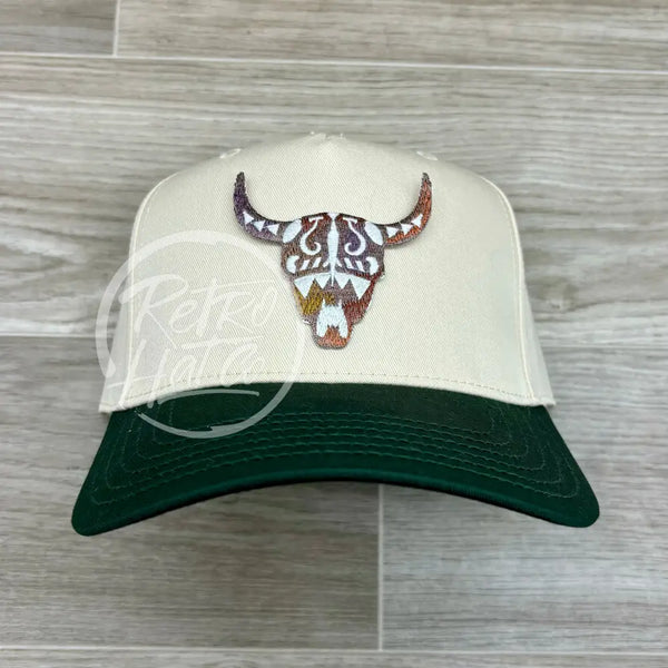 (Copy) Southwest Cow Skull On Tall Black Retro Rope Hat Ready To Go