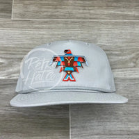 Southwestern / Tribal Thunderbird (Small) Patch On Retro Rope Hat Solid Smoke Gray Ready To Go