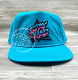 Stay Rad On Bold Turquoise Nylon Rope Hat Ready To Go