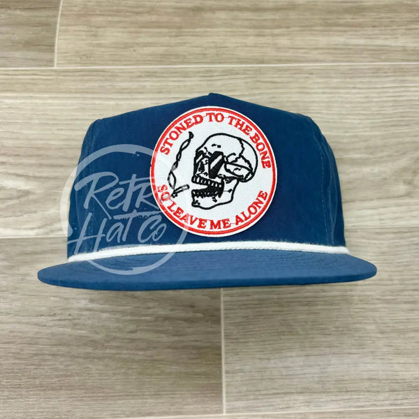 Stoned To The Bone Patch On Blue Retro Poly Rope Hat Ready Go