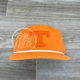 Tennessee Vols T Patch On Retro Rope Hat Bright Orange W/White Ready To Go