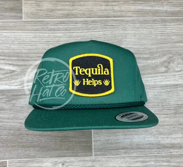Tequila Helps On Green Classic Rope Hat Ready To Go