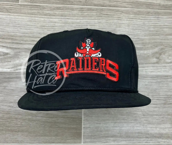 Texas Tech Red Raiders On Black Poly Retro Rope Hat Ready To Go