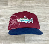 Trout On Retro Maroon/Navy Rope Hat Ready To Go