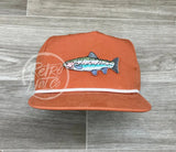 Trout On Retro Poly Rope Hat Orange Ready To Go