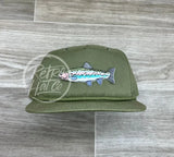 Trout On Retro Rope Hat Solid Olive Ready To Go