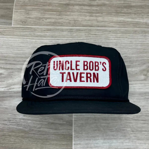 Uncle Bobs Tavern On Black Poly Retro Rope Hat Ready To Go