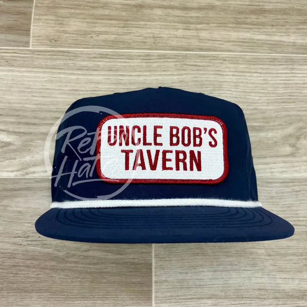 Uncle Bobs Tavern On Navy Poly Retro Rope Hat Ready To Go