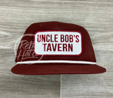 Uncle Bobs Tavern On Retro Rope Hat Maroon W/White Ready To Go
