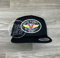 Victory Motorcycle Biker Patch On Black Classic Rope Hat Ready To Go