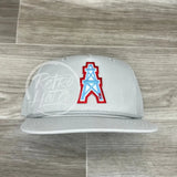 Vintage 80S/90S Houston Oilers Derrick Patch On Retro Rope Hat Solid Smoke Gray Ready To Go