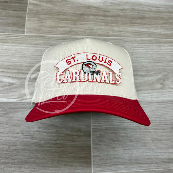 Vintage 80S St. Louis Cardinals Patch On Natural/Red Retro Hat Ready To Go