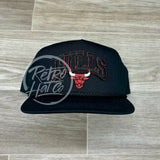 Vintage 90S Chicago Bulls Arch Patch On Black Classic Retro Hat Arch Ready To Go