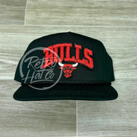 Vintage 90S Chicago Bulls Arch Patch On Black Classic Retro Hat Red Arch Ready To Go