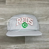Vintage 90S Cincinnati Reds (White) Patch On Smoke Gray Retro Hat Ready To Go