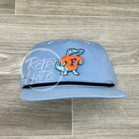 Vintage 90S Florida Gators Patch On Retro Rope Hat Baby Blue W/Black Ready To Go