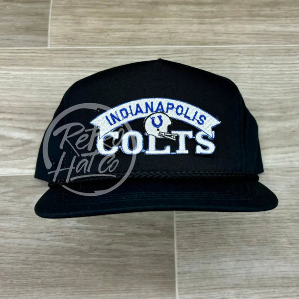 Vintage 90S Indianapolis Colts Patch On Black Classic Rope Hat Ready To Go