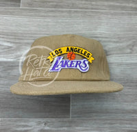 Vintage 90S Los Angeles Lakers On Retro Corduroy Hat Tan Ready To Go