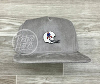 Vintage 90S New England Patriots Helmet Patch On Gray Corduroy Hat Ready To Go