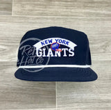 Vintage 90S New York Giants Patch On Retro Poly Rope Hat Navy Ready To Go