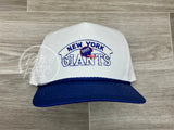 Vintage 90S New York Giants Patch On Retro White/Blue Rope Hat Ready To Go