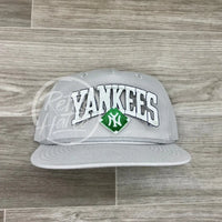 Vintage 90S New York Yankees (White Arch) Patch On Smoke Gray Retro Hat Ready To Go