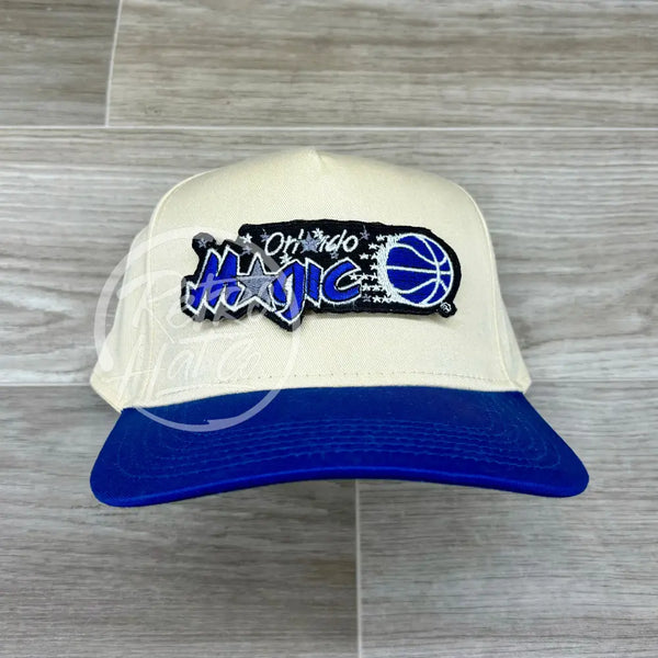 Vintage 90S Orlando Magic Patch On Natural/Blue Retro Hat Ready To Go
