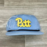 Vintage 90S Pittsburgh (Pitt) Panthers Patch On Retro Rope Hat Baby Blue W/Black Ready To Go